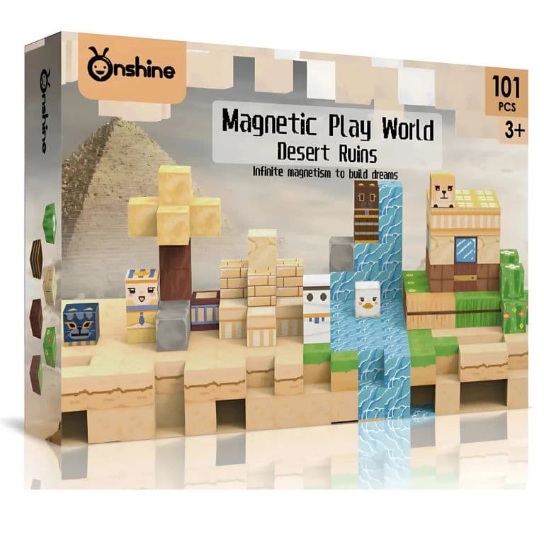MUNDO MAGNETICO 101 PIEZAS CONSTURCCION RUINAS DEL DESIERTO tipo minecraft