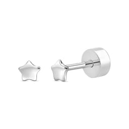 Aros de Estrella de 3mm de Plata 925 Plateado TALLA UNICA