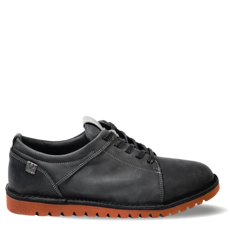 Zapato Hombre De Cuero Milenio Negro Veroz Negro 40