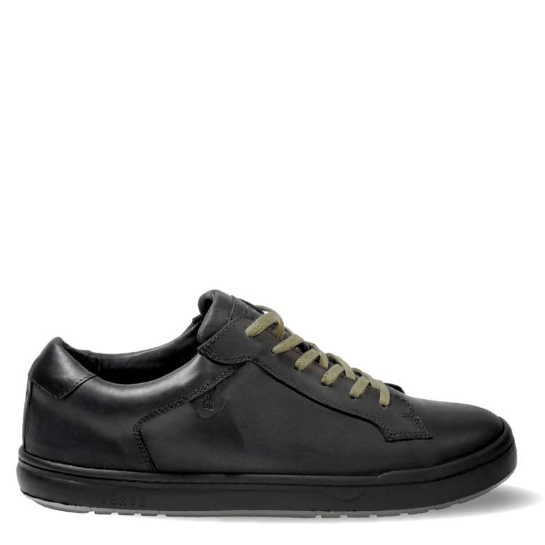 Zapatilla Hombre De Cuero Vecchio Negro y Verde Veroz Negro 45
