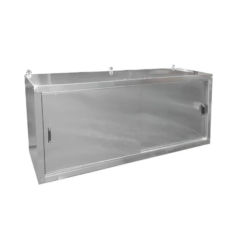 GABINETE AEREO ACERO INOXIDABLE MURAL PUERTAS CORREDERAS 160 CM - Plateado