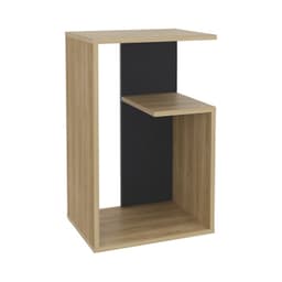 Mesa Lateral 634X398X30 Cm Cafe Claro Y Negro