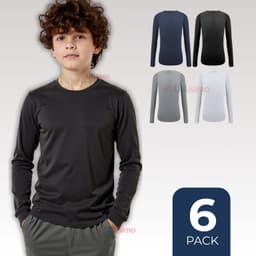 Pack 6 Camiseta Cuello Redondo Bambu Juvenil Colores Surtidos Multicolor S/M