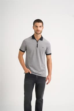 Velez Polera Cuello Casual Algodon Hombre Cremallera Negro Negro S