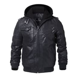 Chaqueta De Cuero Genuino Hombre Negro L