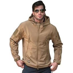 Chaqueta Tactica Softshell Impermeable Cafe M