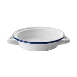 Paila Acero Esmaltado Blanco y Azul 14cm