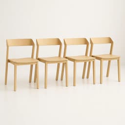 Pack de 4 Sillas de Comedor Madera Rover Viena Natural