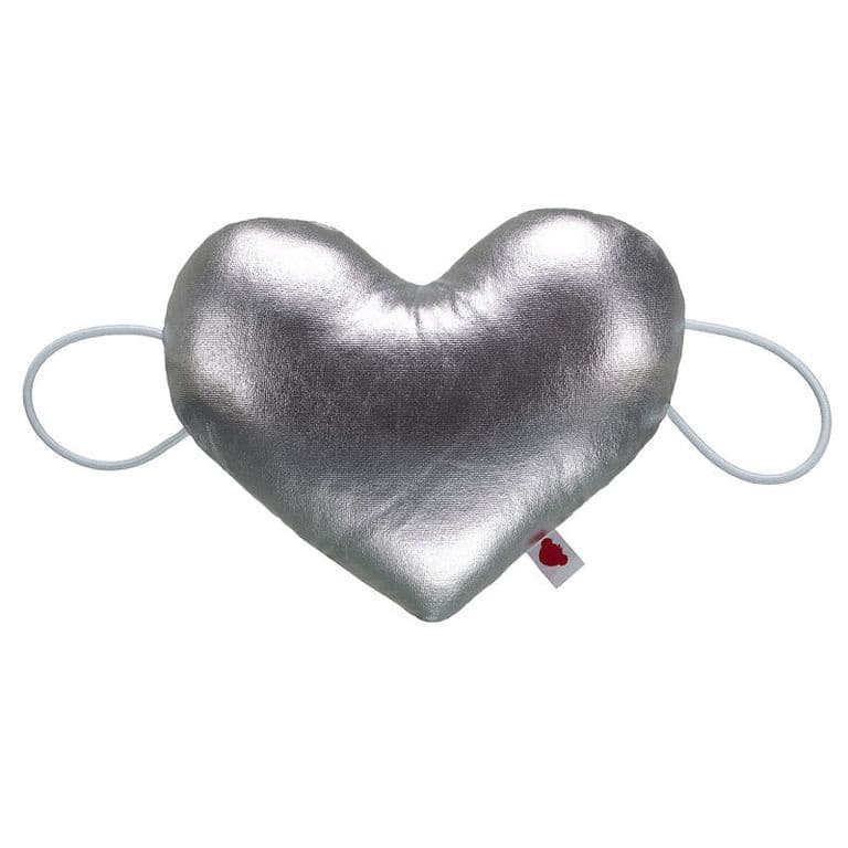 Munequera corazon plateado felpa suave