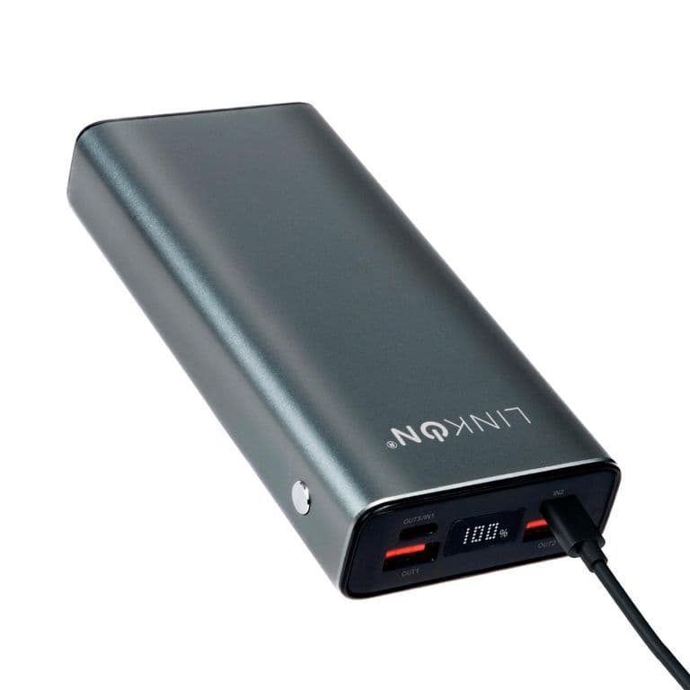 Bateria Externa Cargador Rapido Power Bank 20.000 Mah - Azul - Gris