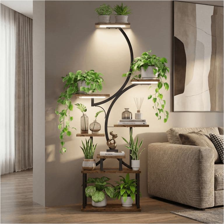 Organizador Repisa Decalacion Estante Planta Librero Con Luz ZWJ002-R