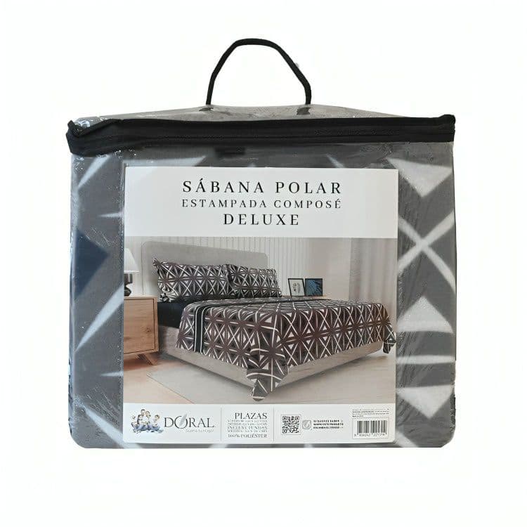 Sabanas de Polar Compose King Ramas Blanco Azul