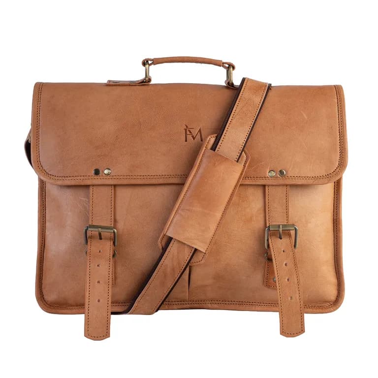 Maletin De Cuero Natural Cafe claro Notebook 15 16 Cafe Claro TALLA UNICA