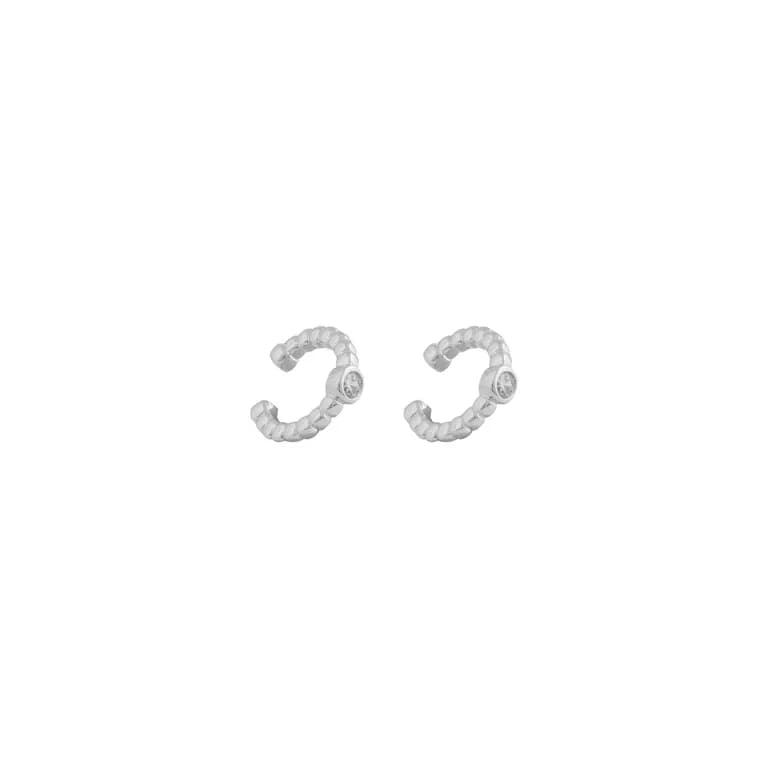 EARCUFFS CALI BANADO EN ORO BLANCO Plateado TALLA UNICA