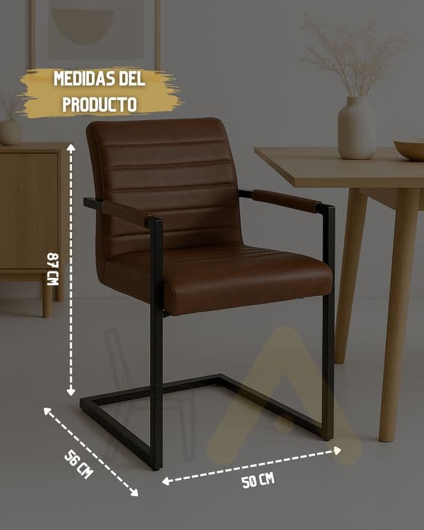 SILLA DE COMEDOR CUERO PALERMO