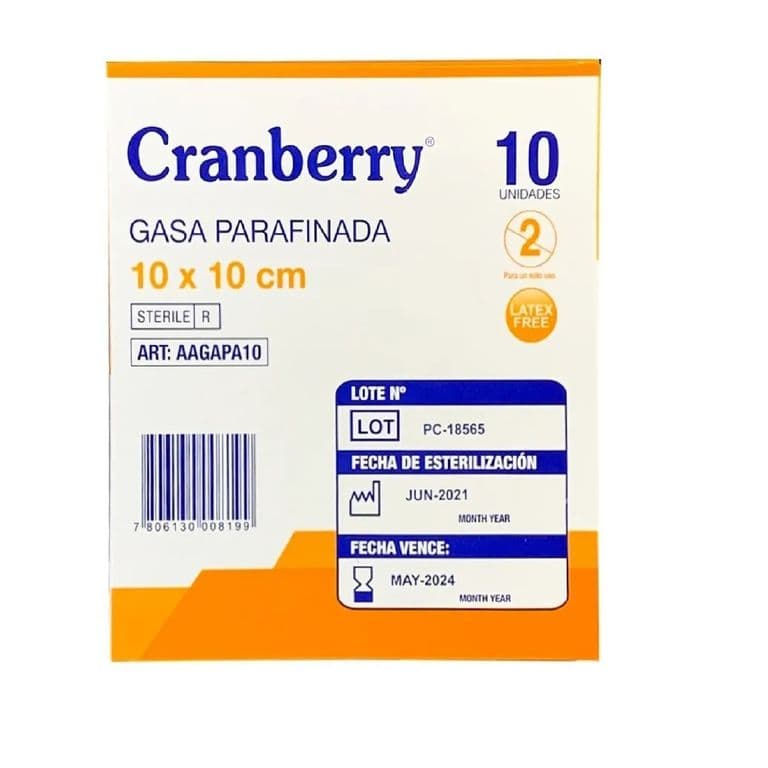 Gasa Parafinada 10x10 Cm Caja De 10 Unidades