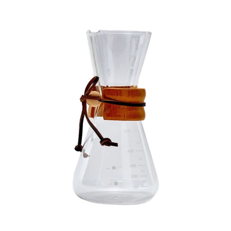 CAFETERA DE VIDRIO CHEMEX 3 TAZAS MANGO MADERA 400 ML