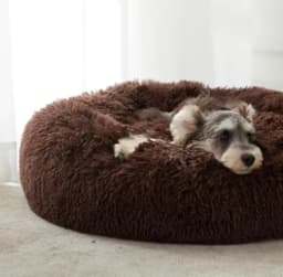 Cama Antiestres Felpa para Mascotas Perros Gatos 50cm Cafe