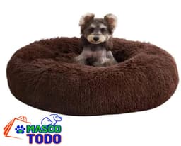 Cama Antiestres Felpa para Mascotas Perros Gatos 70cm Cafe