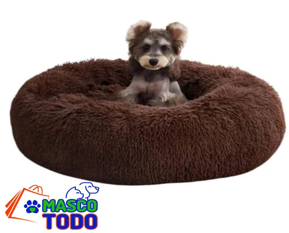Cama Antiestres Felpa para Mascotas Perros Gatos 70cm Cafe