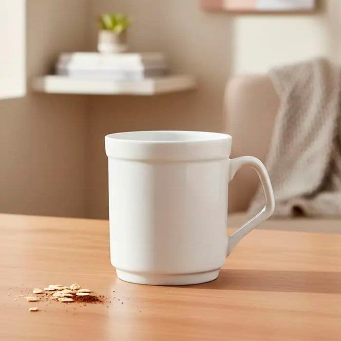 Tazas De Cafe Porcelana Blanca 6 Piezas