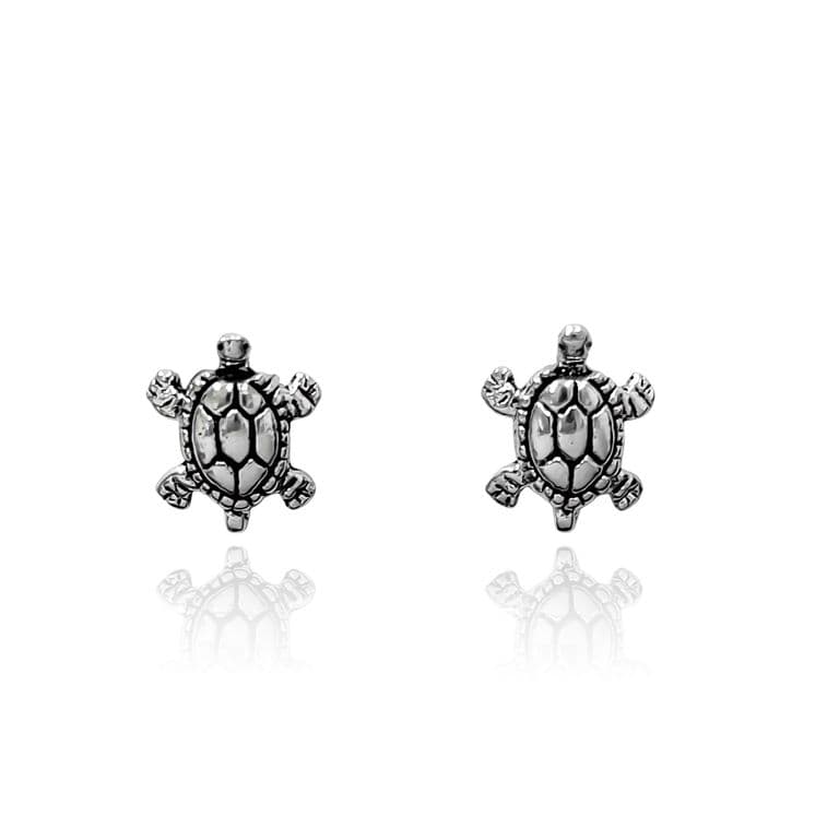 Aros Mini Tortuga Plata Fina 925 Plateado TALLA UNICA
