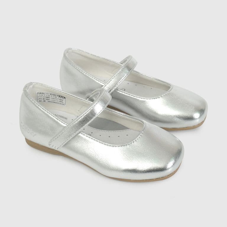 Ballerina Metalizada Plateada de Caminante talla 21 a 27 Plateado 24