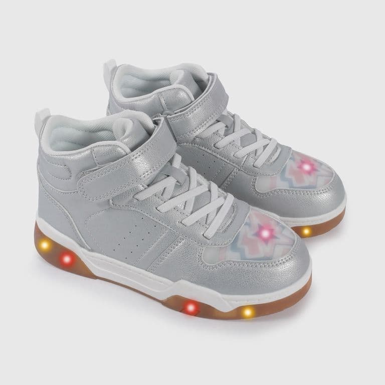 Zapatilla con Luces Nina Plateado Plateado 28