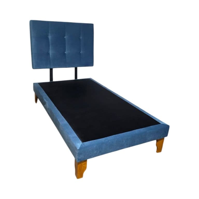 CAMA DE PLAZA Y MEDIA FELPA AZUL JEANS