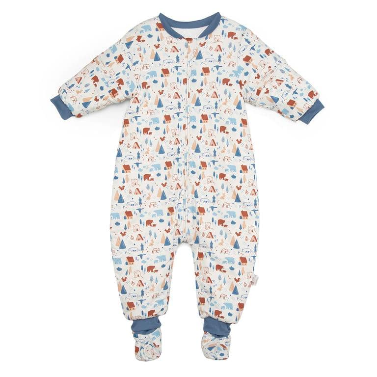 Saco dormir bebe con pies TOG 3.5 - Ositos - Saquito bebe y nino Blanco 0-6 MESES
