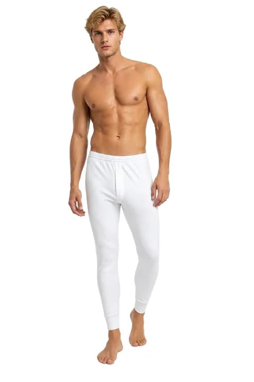 Calzoncillo Largo Algodon Hombres Y Ninos Interior 1ra Capa 212 Blanco S/M