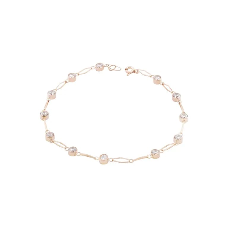 Pulsera Oro Miel 18kt Danza de Circones Rosa 20