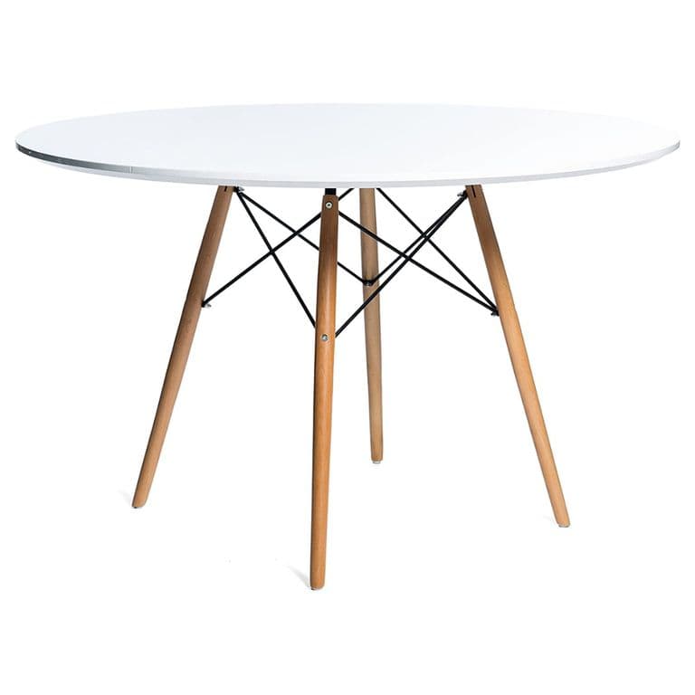 Mesa Redonda Estela 120cm - Hogar - Oficina - Blanco Blanco