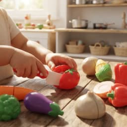 Alimentos Juguete Velcro 10 Pzs con Tabla y Cuchillo