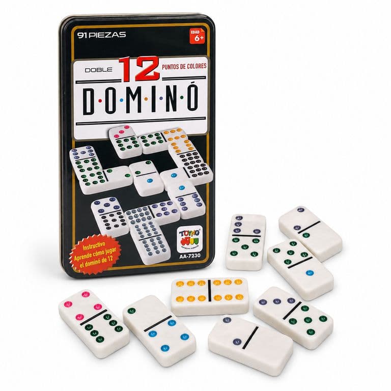 Juego de Mesa Domino 12 Caja Metalica -