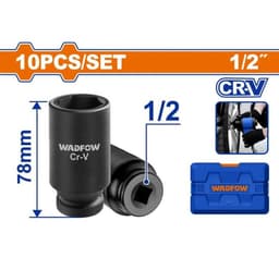 Set Dados De Impacto Largos 10 Pz 1/2 Pulgada Wms2d02