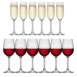 Set 6 Copas Flute 195mL + 6 Copas Vino 405mL Montepulciano