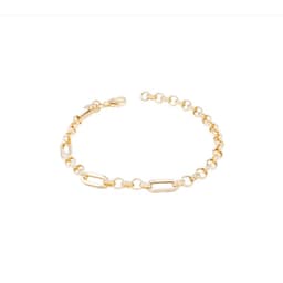 Pulsera de Oro 18kt Rolo y eslabones Amarillo 19