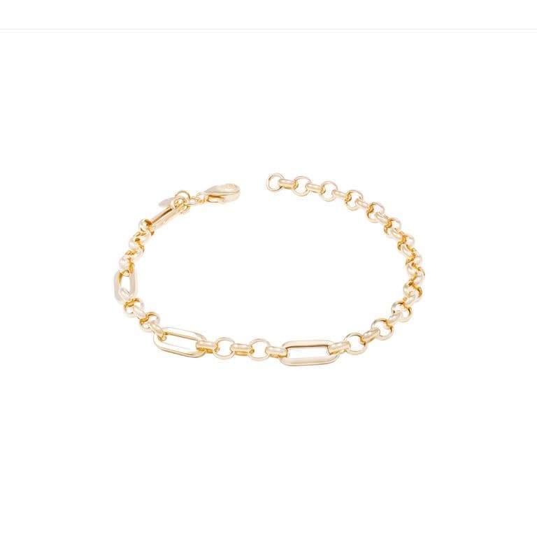 Pulsera de Oro 18kt Rolo y eslabones Amarillo 19