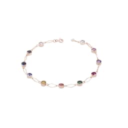 Pulsera en Oro Miel 18kt Colores Rosa 19