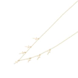 Collar Revestido en Oro 18kt Choker Cruces Colgantes Plateado 45