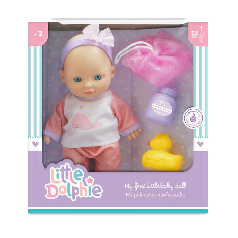 Juguete Muneca Bebe 23 cm con Accesorios para el bano