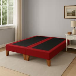 Base De Cama 2 Plazas Rojo