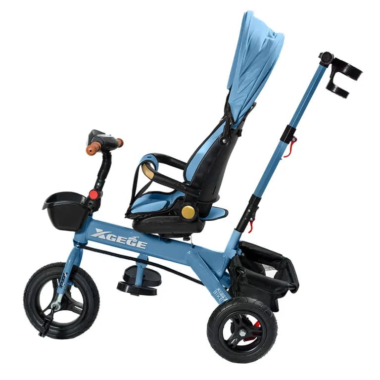Coche Triciclo Paseo Con Foco 360o Reclinable 4 en 1