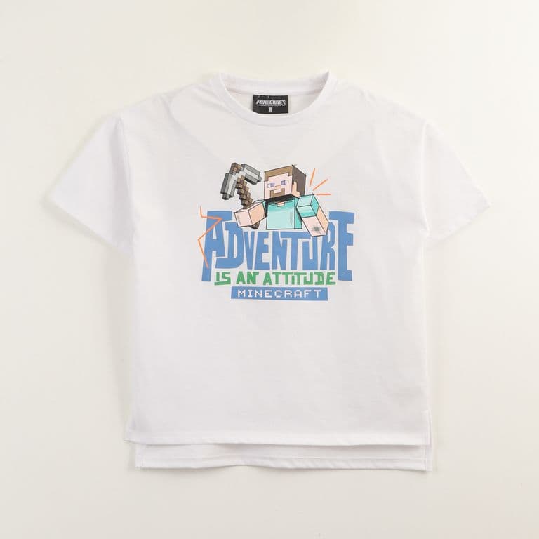 Polera Manga Corta Nino Adventure Blanco Blanco 4