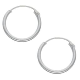 Aros Argolla de Plata Lisa 14 mm Plateado TALLA UNICA