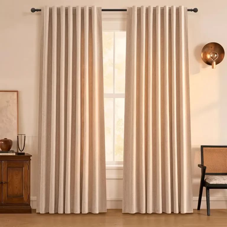 Cortina 100% Blackout 2 Panos 220x140 Lino Termica Roller Beige