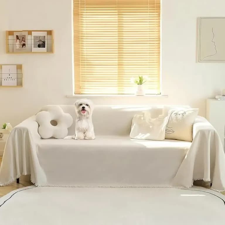 Fundas De Sillon A Medida Ajustable Cubre Sofa Beige 2 Cuerpos