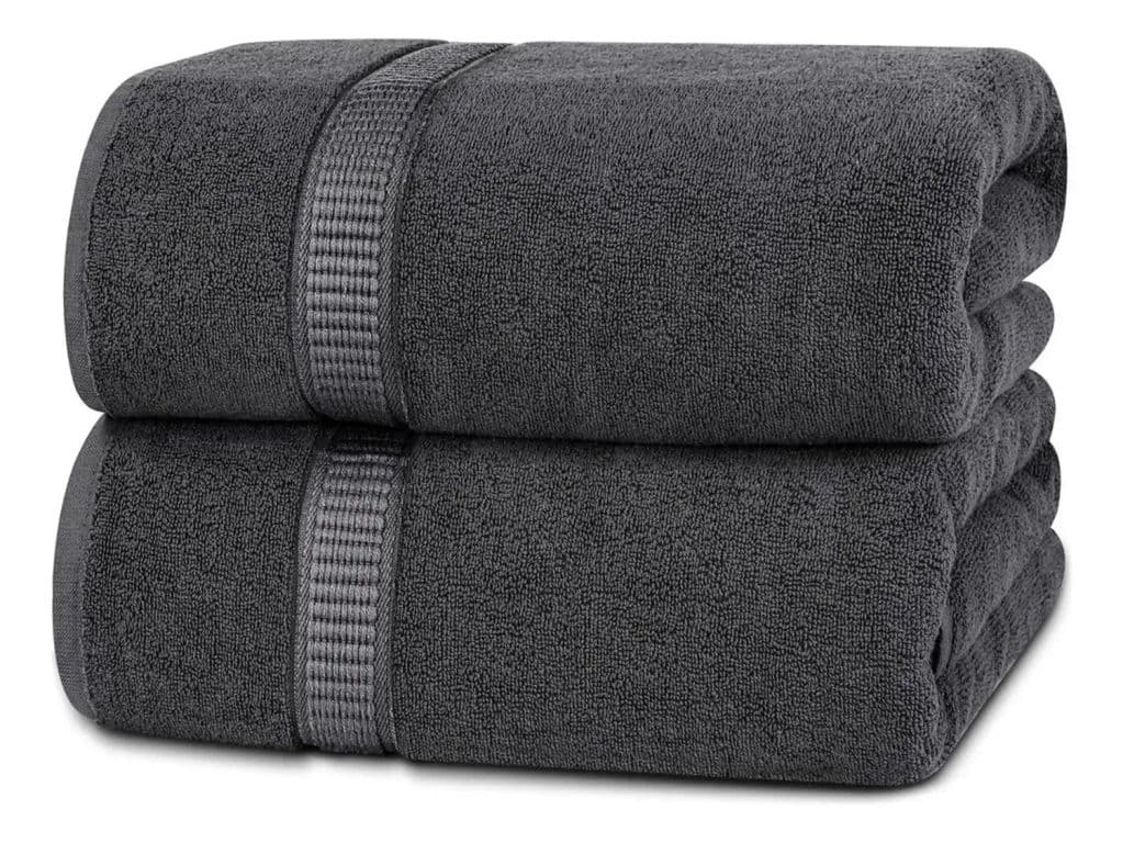 Set De 2 Toallas De Bano 140x70 Cm Algodon 500gr Grandes Gris