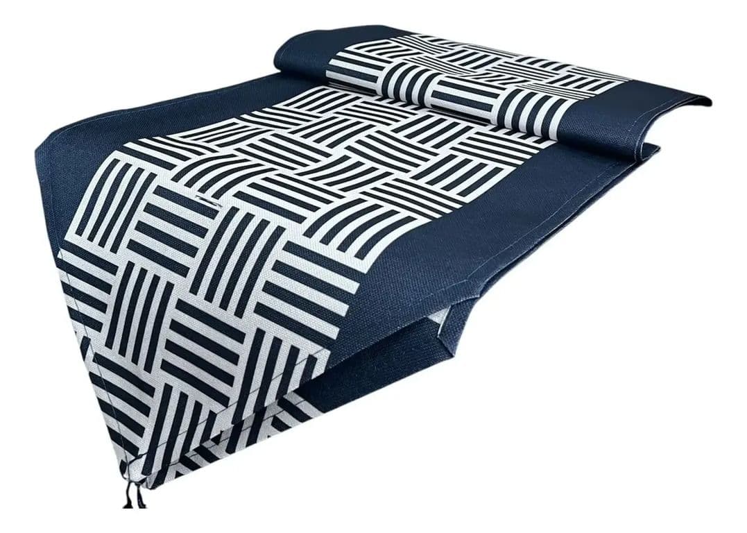 Mantel Camino De Mesa Con Diseno En Medio Azul 180x30cm - Multicolor